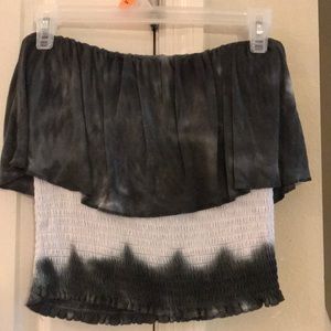 Black and white tie dye tube top